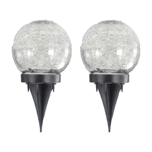 Rbaofujie Lumières d'Halloween Solar Crackle Ball Lights Outdoor Garden Décoration Solar Mirror Ball Patio décoratif 2pc Lumières de jardin solaire