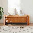 thumbnail image 1 of Kossmai Oval Lamb Fleece Fabric Storage Bench 47.24"L, 1 of 5
