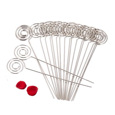 Rdeghly Porte-Clips, Porte-Clips photo, 50 x Argent Bricolage Métal Rond Fils photo Carte photo Mémo Papier Note Affichage Porte-Clips