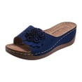 thumbnail image 4 of Orthopedic Platform Sandals for Women 2025 Boho Beach Flower Wedge Dress Slip on with Arch Support, 4 of 5