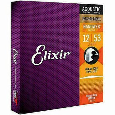 Élixir Cordes de Guitare Acoustique Nanoweb Phosphore Bronze Lumière 16002 16027