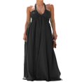 thumbnail image 1 of Ladies‘ Tie-Up Halter Neck Dress in Solid Color for Summer Casual Wear, 1 of 2