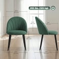 thumbnail image 3 of HOMCOM Dining Chairs Set of 4 Kitchen Chairs with Metal Legs Green, 3 of 10