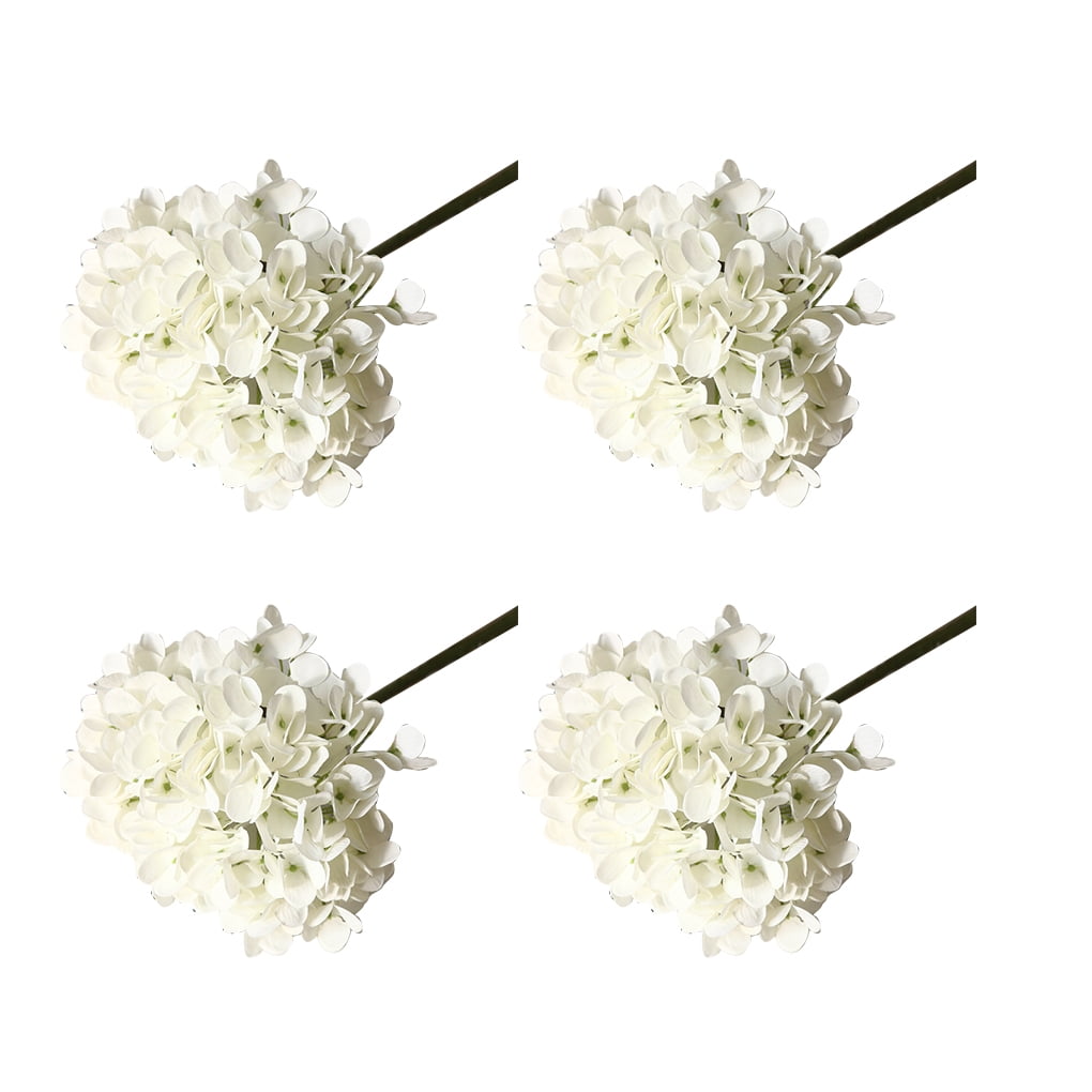 Wweixi 4pcs Cloth Wedding Artificial Flowers Artificial Artificial Peony Hydrangea Vase Artificial Flower white 1Set