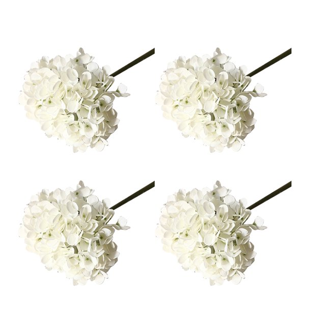Wweixi 4pcs Cloth Wedding Artificial Flowers Artificial Artificial Peony Hydrangea Vase Artificial Flower white 1Set