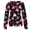 thumbnail image 5 of Qertyioot Chandail de la Saint-Valentin pour Femmes, Blouse à Manches Longues Imprimée Col Rond Tunique Décontractée, 5 of 5