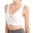 thumbnail image 2 of FYEGRE Sports Bras for Women Full Support Front Zip Closure Compression Bras Post Surgery Wireless Racerback Sport Brassiere White XXXXL, 2 of 4