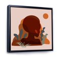 thumbnail image 2 of Designart Minimal Silhouette Of Afro American Woman FLOAT FRAME WALL ART, 2 of 4