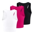 thumbnail image 3 of HBFAGFB Lightweight Tank Tops Womens 3 Piece Seamless Workout Shirts Simple Undershirt Blue Size S, 3 of 3