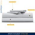 thumbnail image 2 of 600 TC Egyptian Cotton RV King Bed Sheet Set Include's - 21" inch Deep Fitted Sheet | 1 Flat Sheet | 2 Pillowcases | Light Grey Solid, 2 of 7