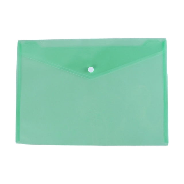 Green Translucent Poly Envelope 1 Pcs Document Envelopes with Snap Button Quality Clear Document Folder for A3 Size, Document Folder with Snap Closure, Project File Document Wallet, Office Folder