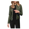 thumbnail image 2 of DPTALR Women Ladies Lapel Motor Jacket Coat Zip Biker Short Punk Cropped Tops, 2 of 6