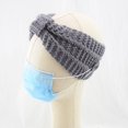 thumbnail image 3 of Knitted Button Headband Knotted Crochet Hairband Winter Earmuffs Wide Head Wraps, 3 of 3
