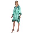 thumbnail image 3 of Bimba Printed Caftan Gown Maxi Robe Dress For Women Beachwear Short Swimsuit Cover Up, 3 of 7
