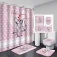 thumbnail image 1 of Valentine‘s Day 3D Digital Printing Shower Curtain 4-piece Set With Good Waterproof Effect (100% Polyester Fabric), 1 of 12