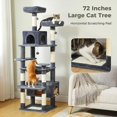 thumbnail image 4 of Large Cat Tree cm Cat Tower for Large Cats Cat Condo with Sisal-Cove Scratching Posts and Pads Padded Perch Dual Condo and Basket for Indoor Cats-Grey Small, 4 of 6