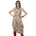 thumbnail image 2 of Moomaya Robe Kurti à une Épaule Imprimée pour Femme, Sans Manches, à Col Bénitier, Style Bohème, Tenue de Soirée de Designer, 2 of 7