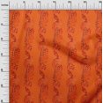 thumbnail image 3 of oneOone Coton Soie Tissu Orange Feuilles Matériel de Couture Tissu Imprimé au Mètre 42 Pouces de Large, 3 of 4
