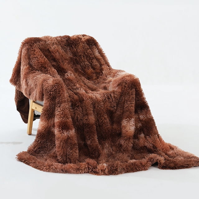 Mefallenssiah Soft Warm Shaggy Faux Throw Blanket Sofa Double Bed Blanket