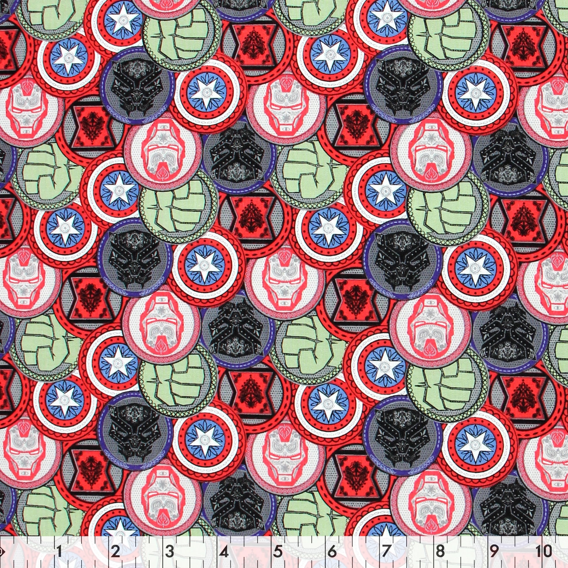 Fabric Creations Marvel Avengers Coins coton 111 cm (44 in) by Metre, 40.2 × 13.7 m (44 × 15 yd)