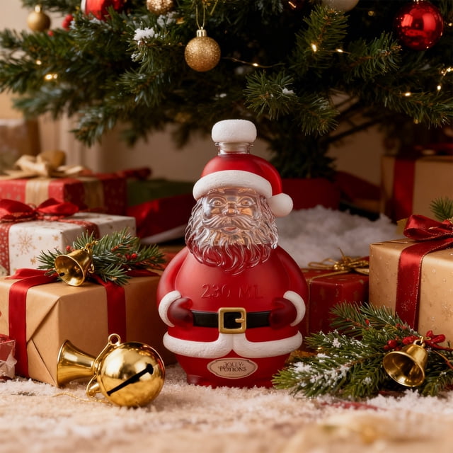 Glass Wine Bottle, 300ml Santa Bottle Whiskey Decanter