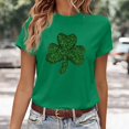 thumbnail image 2 of LUOGENLI T-shirts pour Femme pour Femmes T-Shirt de la Saint-Patrick à Col Rond à Manches Courtes T-Shirt Vintage pour Femmes T-Shirt Graphique Saint-Patrick Vert m, 2 of 4