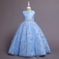 thumbnail image 4 of EGNMCR Vêtements pour Bébé Fille Robe pour Enfants Fille Sans Manches Robe de Princesse Motif Flocon de Neige Imprimé Tulle Longue Robe Canoniques, 4 of 9
