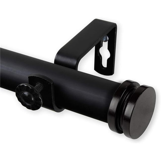 Central Design 100-50-282 Tringle à Rideau à Capuchon de 1 Po avec Rallonge de 28 à 48 Po, Noir