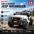 thumbnail image 2 of VOLTZ TOYS Jeep Wrangler Style 24V 2-Seater Kids Ride-On Car Truck, Classic Motorized Off-Road Toy Vehicle with Parent Remote Control, All-Terrain Wheels, White, 2 of 9