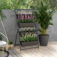 thumbnail image 2 of Outsunny Outdoor 4-Tier Raised Garden Bed with 4 Planter Boxes, Brown, 2 of 10