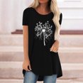 thumbnail image 2 of Pompotops Femmes Mode Casual Impression Chemises Manches Courtes Tee-Tops Tunique Blouse, 2 of 4