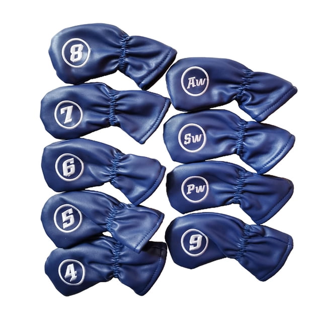 jinwen Waterproof Golf Club Iron Head Cover Protective Headcover Universal Fit Blue