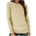 thumbnail image 1 of Timegard Long Sleeve Tops for Women Round Neck Causal Tunic T Shirts Comfy Solid Color Basic Tops, 1 of 8