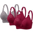 thumbnail image 2 of Bras for Women, 3PCS Womans Printing Gathered Together Large Size Daily Bra Underwear No Rims, 2 of 9
