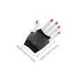 thumbnail image 3 of Unique Bargains 2pcs Fish Net Elastic Short Gloves Fingerless Mittens Black for Ladies, 3 of 5