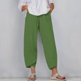 thumbnail image 1 of Women's Summer Comfortable Loose Wide Legged Fashion Solid Color Capris RXIRUCGD Vert, Taille: 5TG, 1 of 5