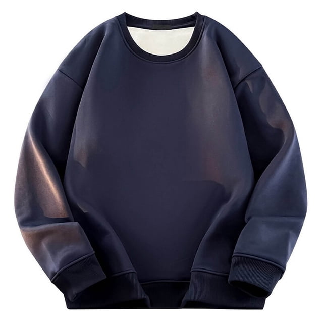 LNWUY (M-5TG) Chandail à Col Rond pour Homme Grande Taille à Manches Longues en Molleton Hip-Hop, Chandail Vintage, Mode de Rue, Chandails Bleu G