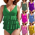 thumbnail image 5 of Dvprdro High Waisted Tummy Control Swimsuits for Women Fashion Ruffle Tankini One-Piece Bathing Suit, 5 of 5