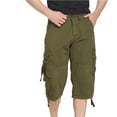 thumbnail image 4 of Cargo Work Pants for Men Mens Casual Pure Color Outdoors Pocket Beach Work Trouser Cargo Shorts Pant Mens Cargo Work Pants Cargo Work Shorts for Men Cargo Pants for Men with Pockets, 4 of 5