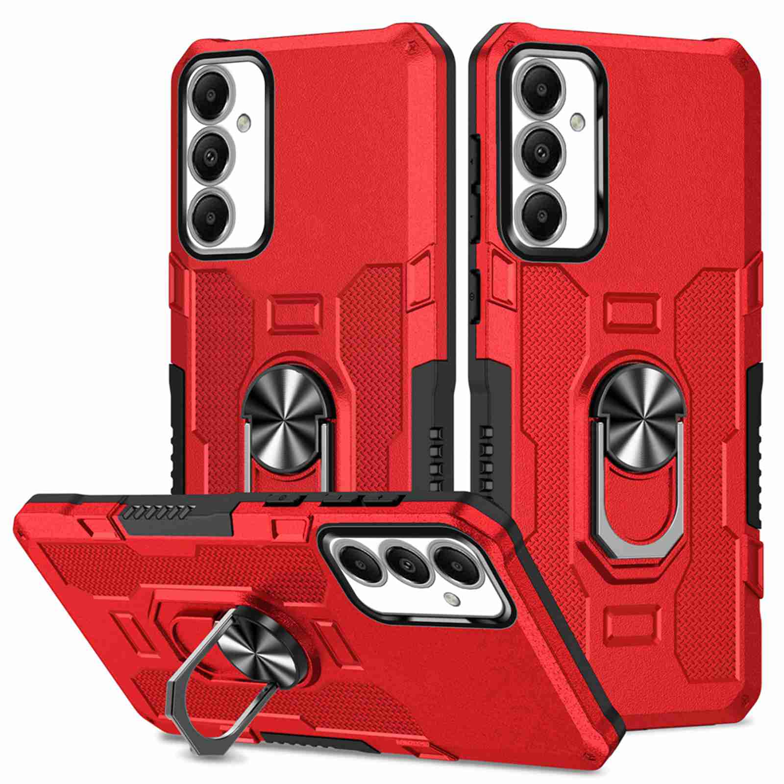 Dteck for Samsung Galaxy A35 5G Phone Case, Shockproof Built Magnetic Ring Kickstand Durable Military Grade Heavy Duty  Phone Case for Galaxy A35 Cover Case, Red