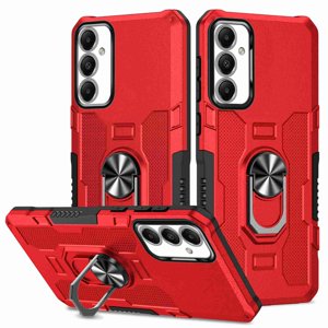 Dteck for Samsung Galaxy A35 5G Phone Case, Shockproof Built Magnetic Ring Kickstand Durable Military Grade Heavy Duty  Phone Case for Galaxy A35 Cover Case, Red