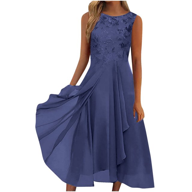QJUHUNG Formel pour Femmes Soirée Robe Midi Été Col en V Manches Courtes T-Shirt Soirée Invitée de Mariage Style Asymétrique B-8 Cocktail Gris_i L