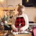 thumbnail image 3 of WIFKLSIIPG Christmas Kitchen Cooking Aprons Black and Red Plaid Aprons Adjustable Buffalo Plaid Baking Apron Grilling Christmas Apron with Snowflake ..., 3 of 5