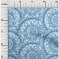 thumbnail image 2 of oneOone Rayon Medium Blue Fabric Asian Block Mandala Sewing Craft Projects Fabric Prints By Yard 56 Inch Wide, 2 of 4
