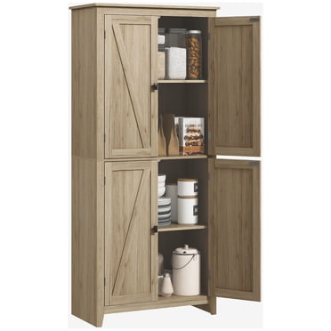 HOMCOM Garde-Manger de Cuisine Autoportant de 72 Pouces, Armoire Buffet, Naturel