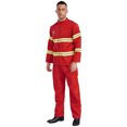 thumbnail image 3 of Moggemol Hommes Adultes 4 Pcs Uniforme de Pompier Pompier Bandes Réfléchissantes Tenues Halloween Jeu de Rôle Ensembles Rouge 160, 3 of 8