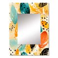 thumbnail image 2 of Designart "Gentle Tropical Foliage" Floral Wall Mirror, Printed Yellow Wall Mirror, Tropical Bathroom Wall Mirror, Decorative Floral Mirror - 24x32 Inch, 2 of 5