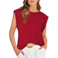 thumbnail image 2 of Women Summer Top: Basic Tee Shirts, Loose Fit Cap Sleeve Tops, Suitable for Daily and Casual Wear, 2 of 6