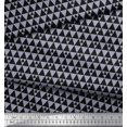 thumbnail image 3 of Soimoi Gray Modal Satin Fabric Triangle Art Geometric Print Sewing Fabric Yard 42 Inch Wide, 3 of 3