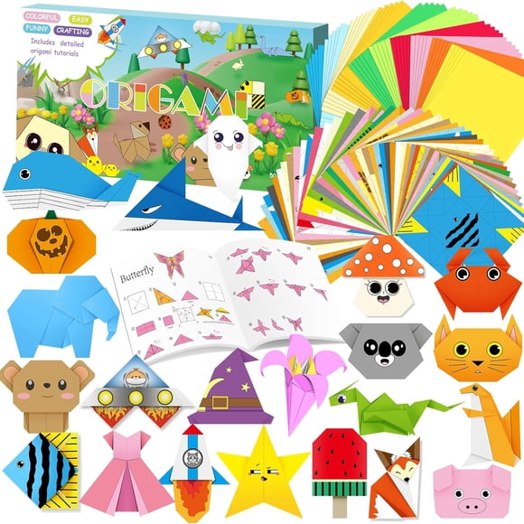 Kalysky Ensemble d'Art Origami Animal de 50 Pcs, Cultive les Habiletés Manuelles et la Créativité des Enfants, Fabriqué à Partir de Matériaux Sûrs et Écologiques